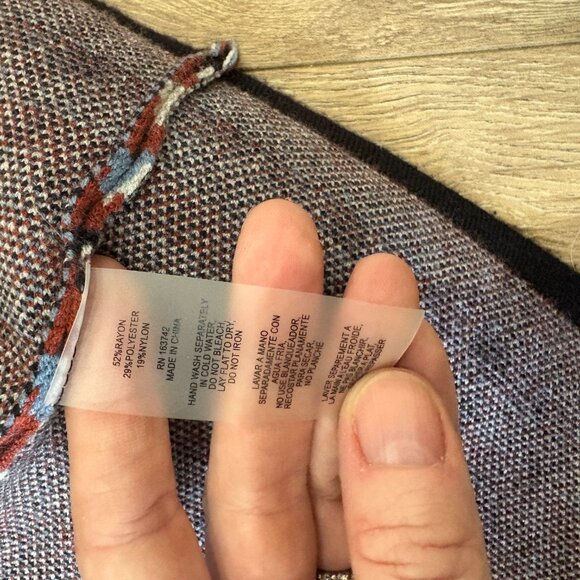 Tahari Knit Jacket Blazer – Red Blue Black Houndstooth Pattern, Size Small - Picture 10 of 10